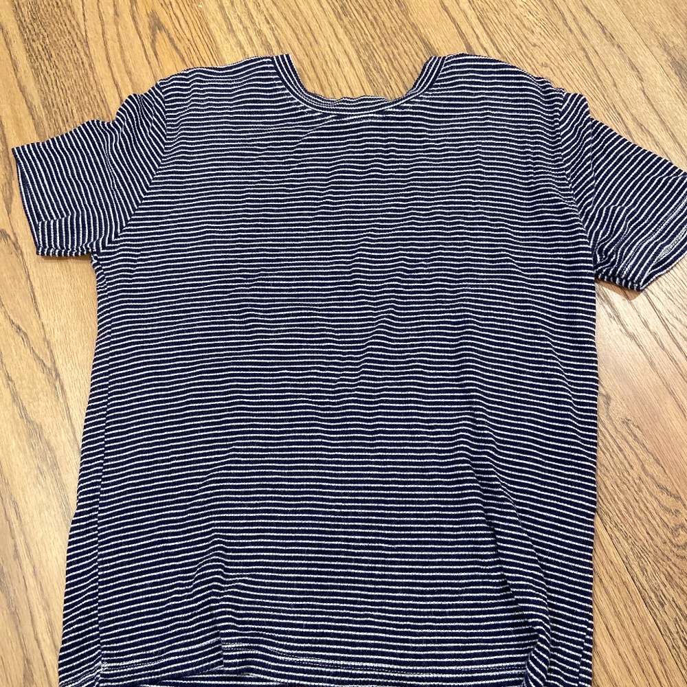 Ripped striped navy and white brandy Melville tee shirt